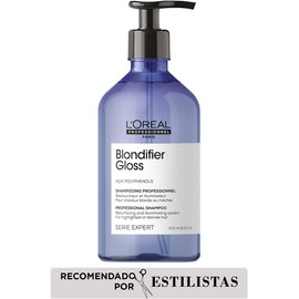 L'Oréal Professionnel Paris Blondifier Shampoo restaurador para cabello rubio y/o con decoloración, con tecnología de polifenoles de Acaí, 500ml