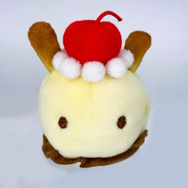 SAN-EI Yumemiushi Custard Pudding Sea Slug Plush Toy, Height 2.4 inches (6 cm)