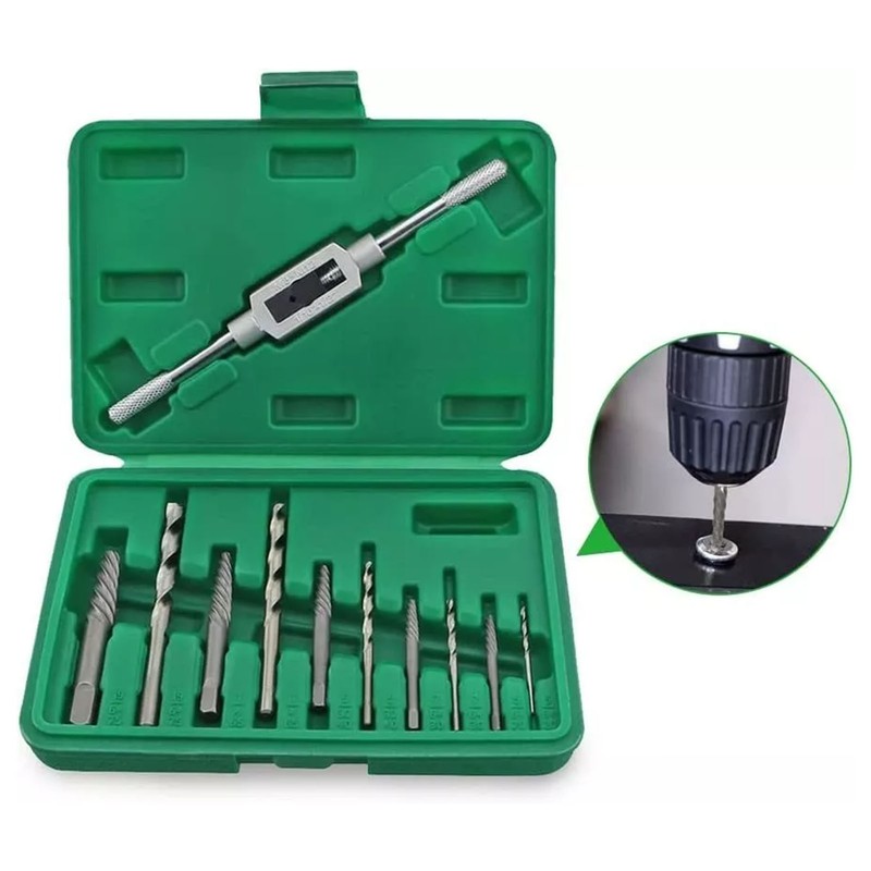 11Pcs Damaged Screw Extractor Set Broken Remover Kit Removal Tool