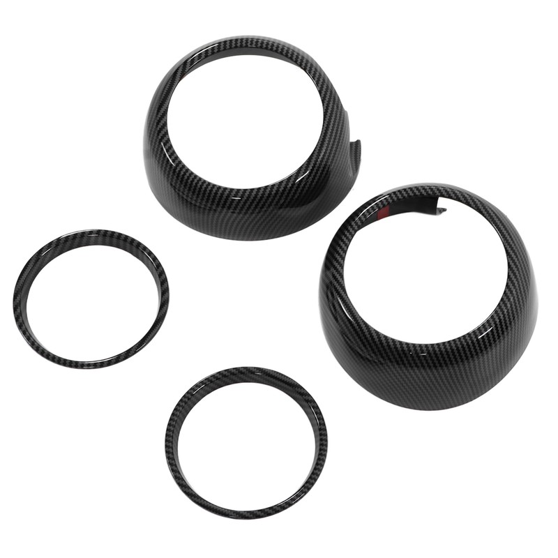 4pcs Carbon Fiber Style Door Midrange Speaker Cover Trims for