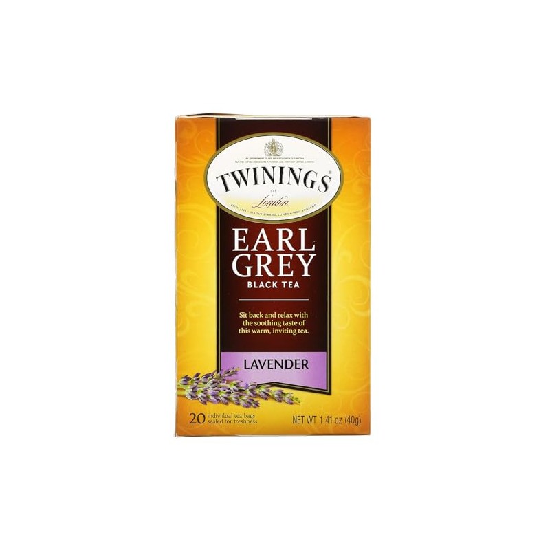 Twinings Tea, Earl Grey Lavender, 20 Count (Pack of 6)