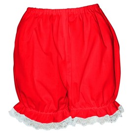 Brigitta Victorian/Edwardian Bloomers - Pantaloons with Lace Trim Fancy Dress Sissy Knickers (UK, Alpha, L, Regular, Regular, Red)