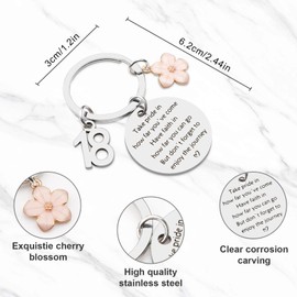 Juesly 18th Birthday Gifts for Girls, Happy Birthday Keychain for 18 Year Old Girls Sister Daughter Granddaughter, Unique Keychain Decorations for Classmate Friends Who Was Born in 2007