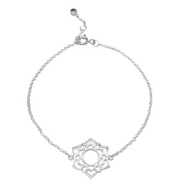 81stgeneration Women's 925 Sterling Silver Flower Crown Chakra Cable Chain Bracelet, 6.5 + 1"