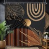 Yookeb Abstract Black Mid Century Bathroom Shower Curtain 60W by