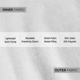 APPEARUS Women's Spa Wrap – Lightweight Stretch Terry Cloth Bath & Shower Body Towel Wrap with Adjustable Drawstring – One Size Fits Most – White