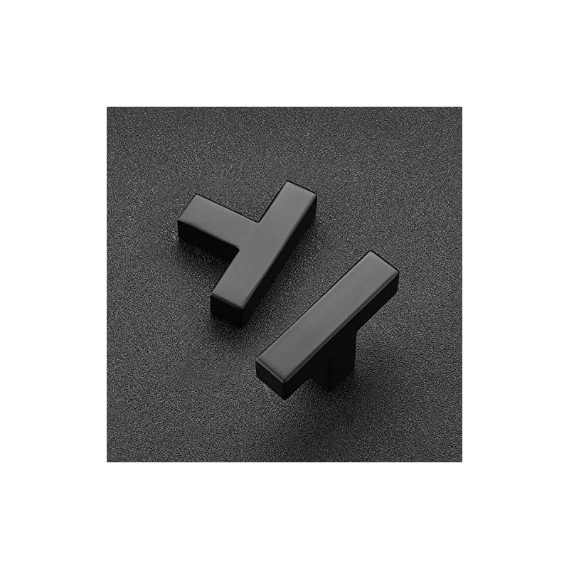 Ravinte 10 Pack Black Square Bar Cabinet Knobs 2 Inch
