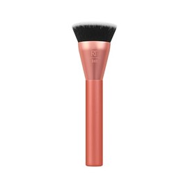 Real Techniques Snatch + Sculpt - Brocha de maquillaje para contorno, para contorno líquido y en crema y bronceador, parte superior plana y cabeza ova