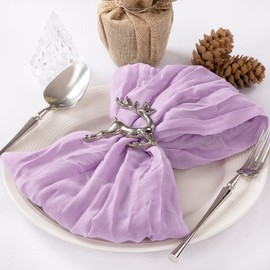 MLMC 60 Pack Cheese Cloth Napkins Lilac Wedding Napkins 21"x21" Boho Reusable Lavender Cloth Napkins in Bulk for Bridal Shower Baby Shower Events Table Decor