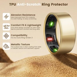 NewJourney Compatible with Oura Ring Gen 4/3 Cover | TPU Anti-Scratch Ring Protector for Working Out (Gold+Rosegold, 10)