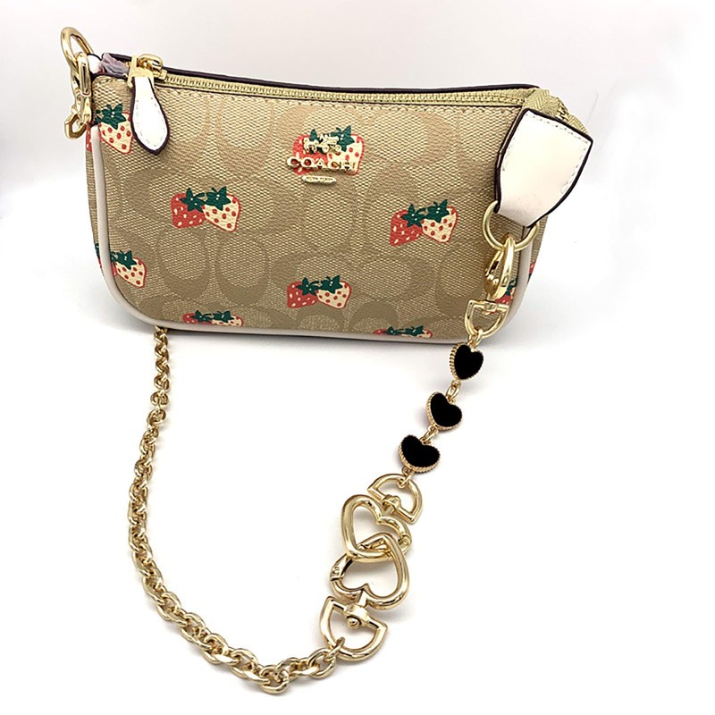 2Pcs Heart Shape Purse Chain Strap Short Bag Chain Strap