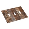 Rustic Brown Wood Grain 3 Gang Artistic Light Switch Covers