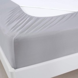Moonsea Bed Skirt with Elastic Fabric Springs on 4 Sides, Stylish Alternative for Bed Skirts for Hotel/Home - Full, Grey