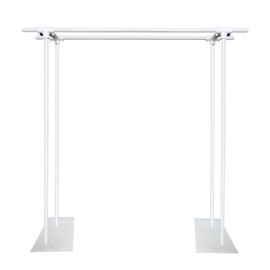 Beyeutao Double Crossbar Backdrop Stand 7.2×7.2 FT Adjustable Metal Background Frame with Heavy Duty Base White Background Support System Kit Backdrop Frame for Parties Photography Wedding Birthday