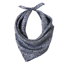 Prettystern Unisex Hand-Rolled Silk Neckerchief Silk Neckerchief for Men and Women, 46 blue paisley