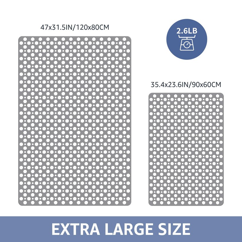 OTHWAY Large Shower Mat, 35"x 24" TPE Shower Mat Non