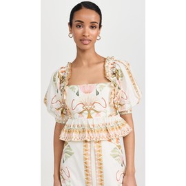 Lug Von Siga Women's Daphne Top, Off White/Mustard, 4