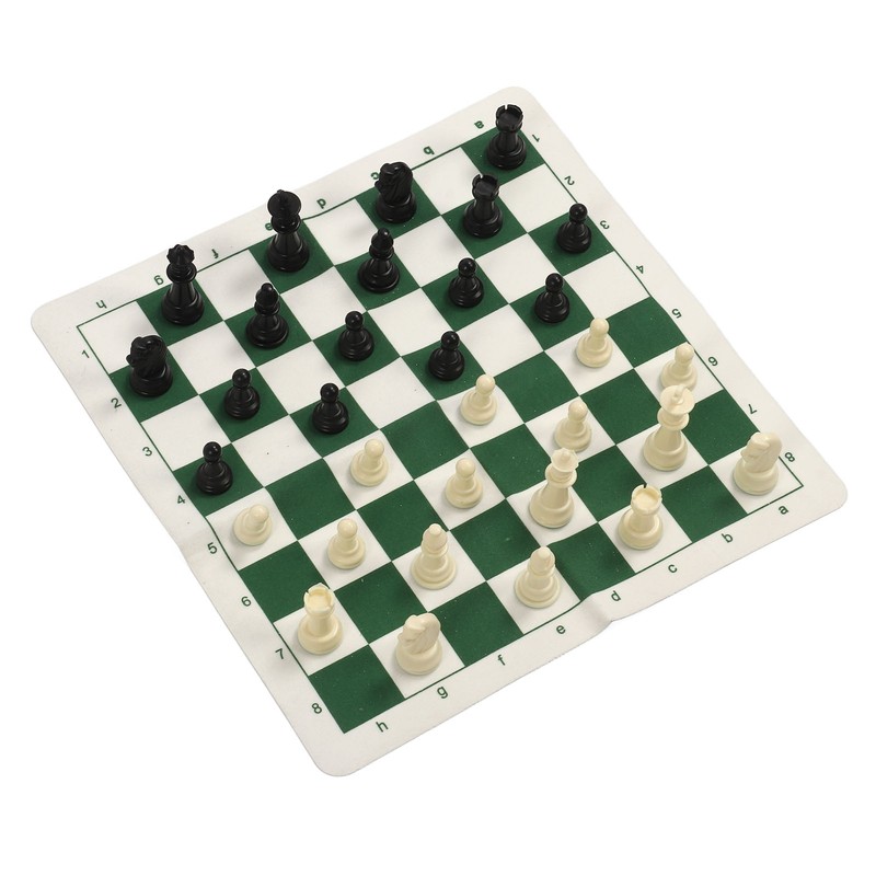 Chess Checkers Set PP Chess Pieces PU Imitation Leather Chess