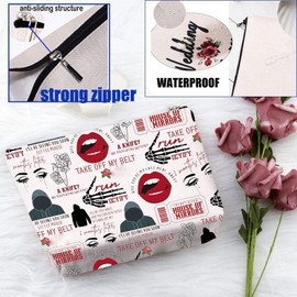 PXTIDY Dark Romance Makeup Bag Haunting Cat Mouse Duet Bookish Gifts Dark Romance Booktok Travel Makeup Organizer Bag