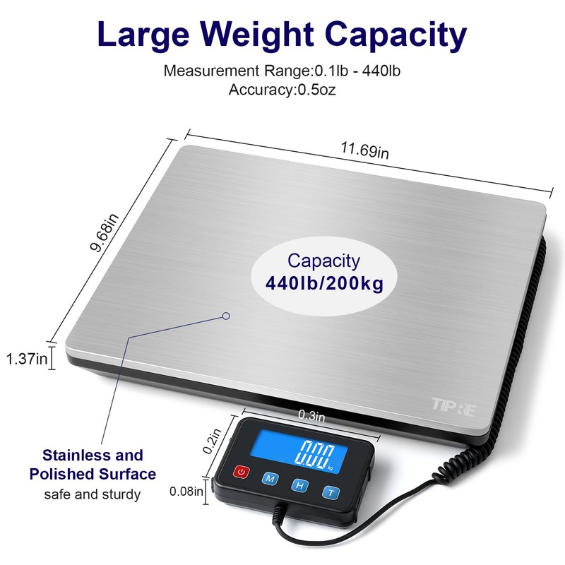 TIPRE Digital Shipping Postal Scale 0.5 oz High Accuracy！440lb Commercial