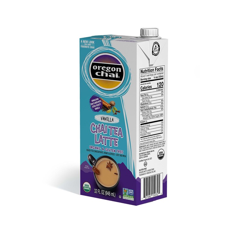 Oregon Chai Vanilla Chai Concentrate, 32 Fluid Ounce (Pack of