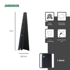 Jardinion Jardinion Cover Profile for Nub Film, PVC End Strip, 1 Piece, 2 m Cover Strip for Base Wall Protection, Easy Assembly, Effective Protection