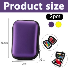 2 Pcs Playing Card Case, Practical Playing Card Box, Waterproof Anti-Scratch Around Protection Suitability Playing Card or Game Card, Card Game Case on The Camping or Outdoor Gaming(Yellow, Purple)