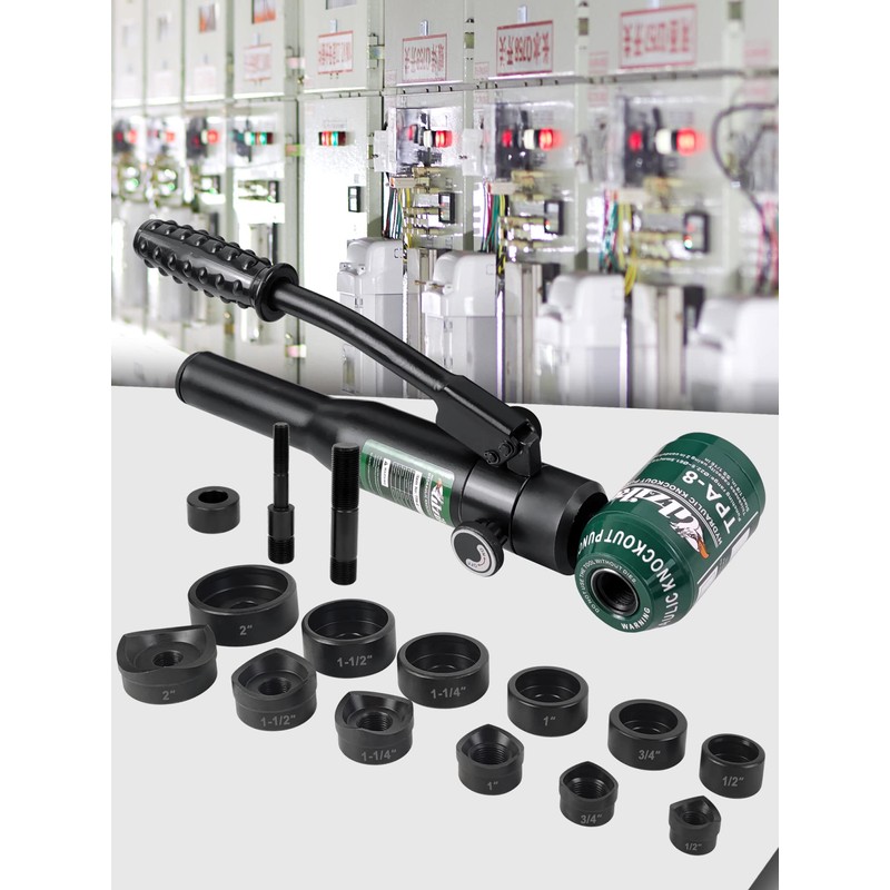 UTZIKO Hydraulic Knockout Hole Punch Driver Kit 1/2 to 2