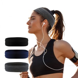 Act Mesh Unisex Sports Headband - Moisture-Wicking, High-Elasticity, Anti-Sweat Wristband Act Wristband - Black 10ea