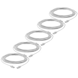 TRUECABLE Cat6 Component Rated Patch Cable, Unshielded (U/UTP), 25ft, White, 28AWG Solid Copper, Snagless 10G High-Speed Ethernet Cable, PoE++ 4PPoE 100W, UL Listed, RoHS-3, 5 Pack