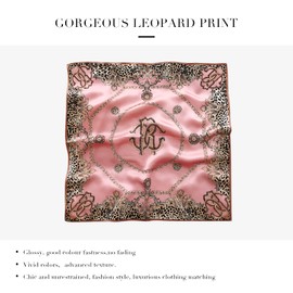 LumiSyne Silk Scarf Women Square Scarves Leopard Animal Print Small Scarves Neckerchief Square Neck Scarf Bandanas Headwear