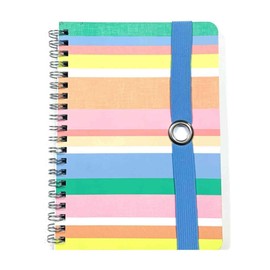 Carolina Pad College Ruled Spiral Notebook, The Spring Fever Collection (Festive Stripes, 5 Inches x 7 Inches; 80 Sheets, 160 Pages)