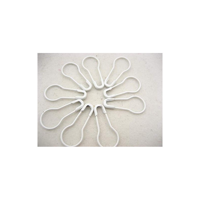30pcs of Quality White 20mm Calabash Shape Safety Pin Pear