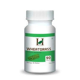 H&C Wheatgrass Tablets (Triticum Aestivum) - 350mg, 90 Counts | Healthy Superfood | Natural Source of Vitamins