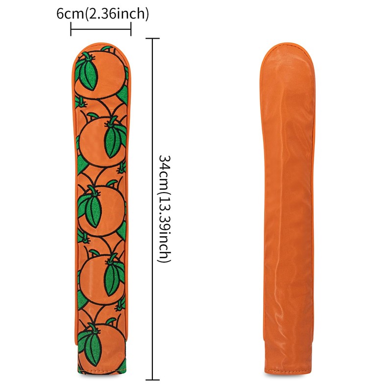 Alignment Stick Head Cover, Orange PU Leather Full Orange Fruit