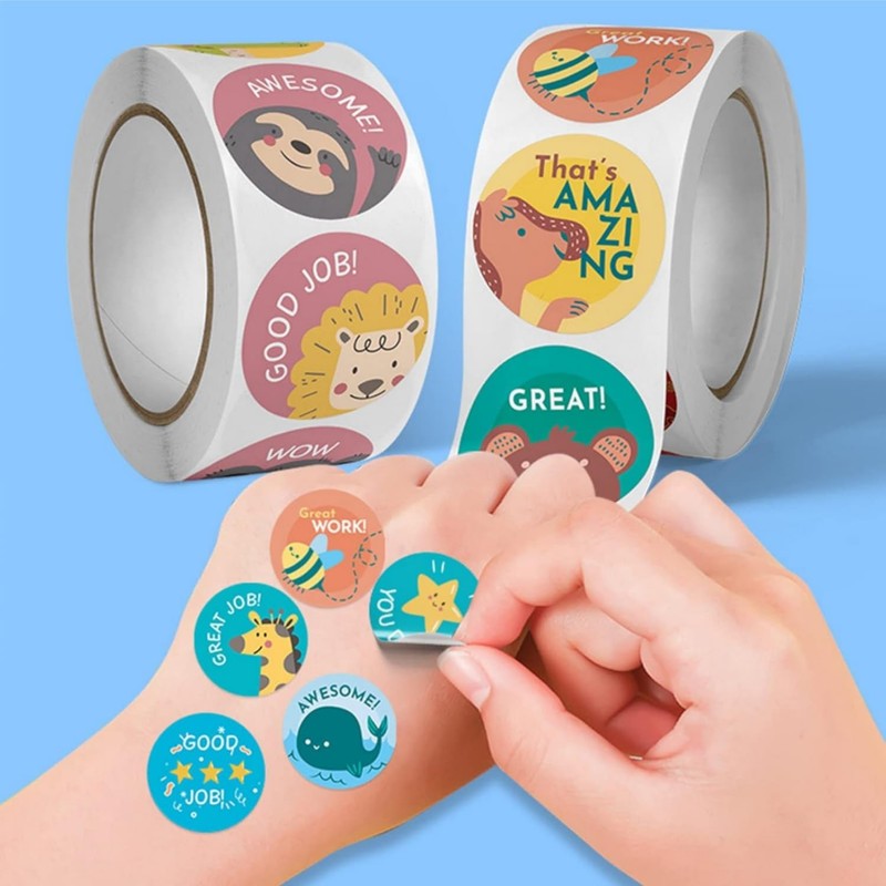 4 Rolls Reward Stickers for Kids, 2000 Pcs Teacher Motivational
