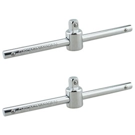 TAODAN 2PCS 1/4 Inch T Handle Wrench Length Adjustable Sleeve Silver Chrome Vanadium Steel Hand Tool Extensions for DIY and General Repair