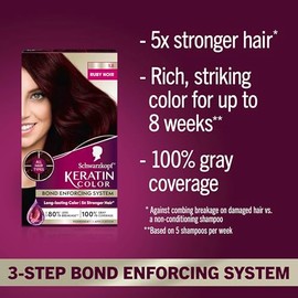 Schwarzkopf con queratina color para el cabello | Up to 100% gray coverage, Bond Enforcing System, Strengthens and softens, Even-toned vibrant result,