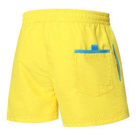 Ladeheid LAZA1001 Men's Swimming Shorts Swimming Shorts Swimming Shorts, Yellow Azure Blue, XL
