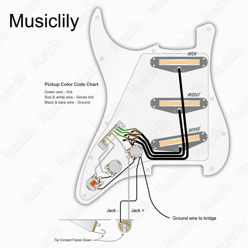 Musiclily Pro-SE ST-DPHA SSS Strat Wired Pickguard Arnico 5 Single