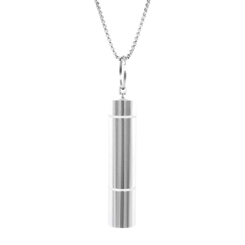 XP Design Portable Pill Case Necklace Pendant Keychain Aluminum Stainless