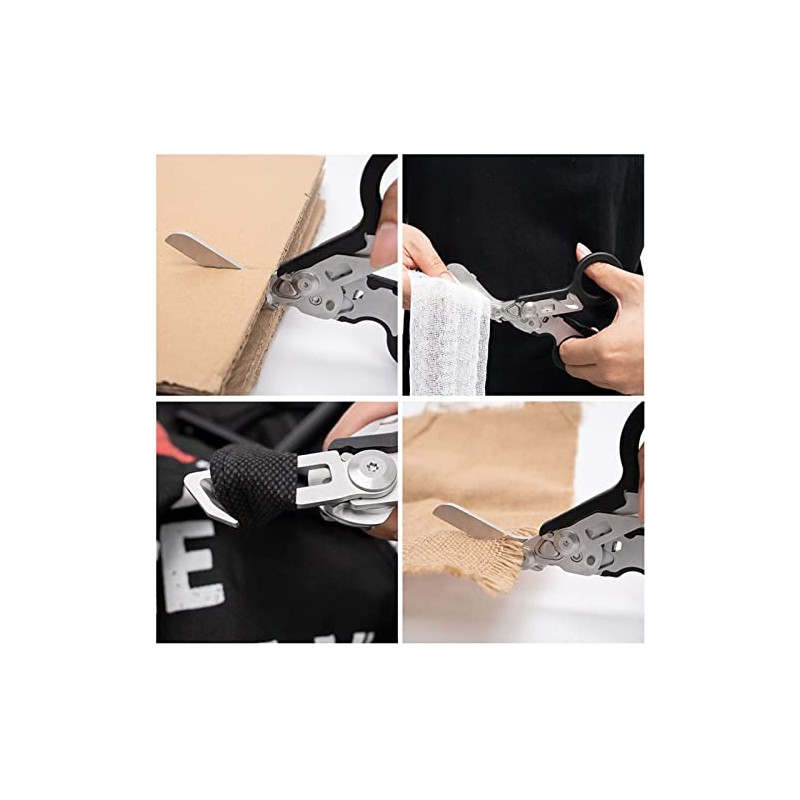 Elegital Emergency Response Shears, Stainless Steel Foldable Scissors Pliers, Outdoor