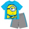 Minions Little Boys T-Shirt and Mesh Shorts Outfit Set Blue/Gray