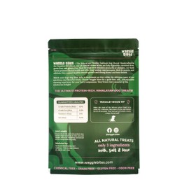 WaggleBites Dog Chew Original Yak Cheese, 100% Natural, Long Lasting, Healthy & Safe Dog Treats, Dogs 75 Lbs & Under, 3 pcs [Large] - 10oz