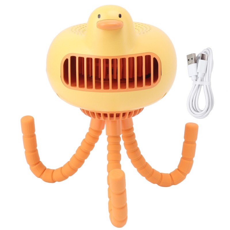 Portable Stroller Fan Low Noise Duck Shape Cute 2 Power