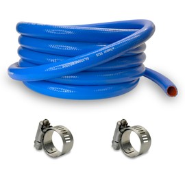 Genuine Flexfab 5526 Series 3/4" x 25' Blue Silicone Heater/Radiator Coolant Hose 5526-075 with (2) FLX2582-0010 Flexfab Lined Worm Gear Clamps