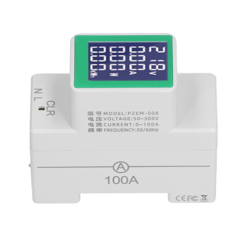 DIN Rail Meter Digital Voltmeter Ammeter Power Energy Monitor Multimeter