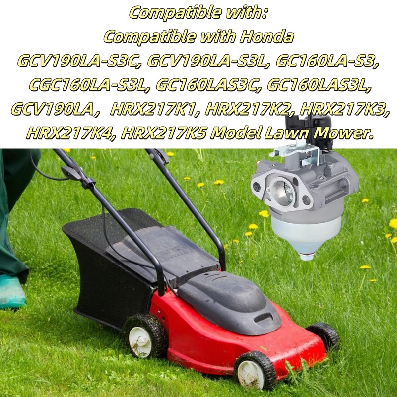 HRX217 GCV190 Carburetor Kits Compatible with Honda GCV 190 GCV190A
