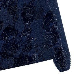 30cmx135cm Roll Rose Pattern Faux Leather Leatherette Fabric Synthetic Leather for Diy Making Bag Shoes CraftsColor: XHT-6917-4