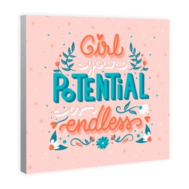 Edenpack Inspirational Quote Canvas Wall Art Motivational Quote Framed Prints Decor for Bedroom Kitchen Walls Office Hallway Woman Special Occasions Gift (Girl Power Design 2, 8''x8'')